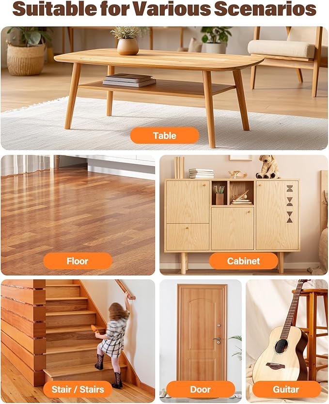 Wood Furniture Repair Kit - Includes Wax Melting Tool with Display, Hard Wax Filler, Marker Pen - Furniture and Countertop Repair Set, Hole for Floor, Table, Door, Cabinet