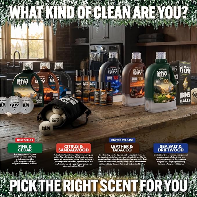 Laundry Detergent | Bold Wood & Pine Scent, Powerful Cleaning, Soft & Fresh Finish, Long-Lasting Aroma - Pine & Cedar (100 Loads)