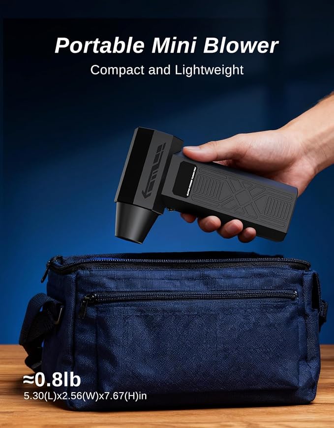 Compressed Air Duster, 280000 RPM Rechargeable Electric Air Blower, Cordless Keyboard Cleaner with 5 Nozzles, 4 Speed Modes, Fast Charging for PC, Camera, Car & Home Cleaning