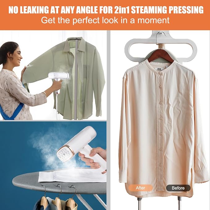 Steamer for Clothes 1000W Powerful Foldable Handheld Garment Steamer for Clothes and Fabrics 120ml Large acity Water Tank 20s Fast Heating Strong Penetrating Portable Wrinkles Remover Steam Iron