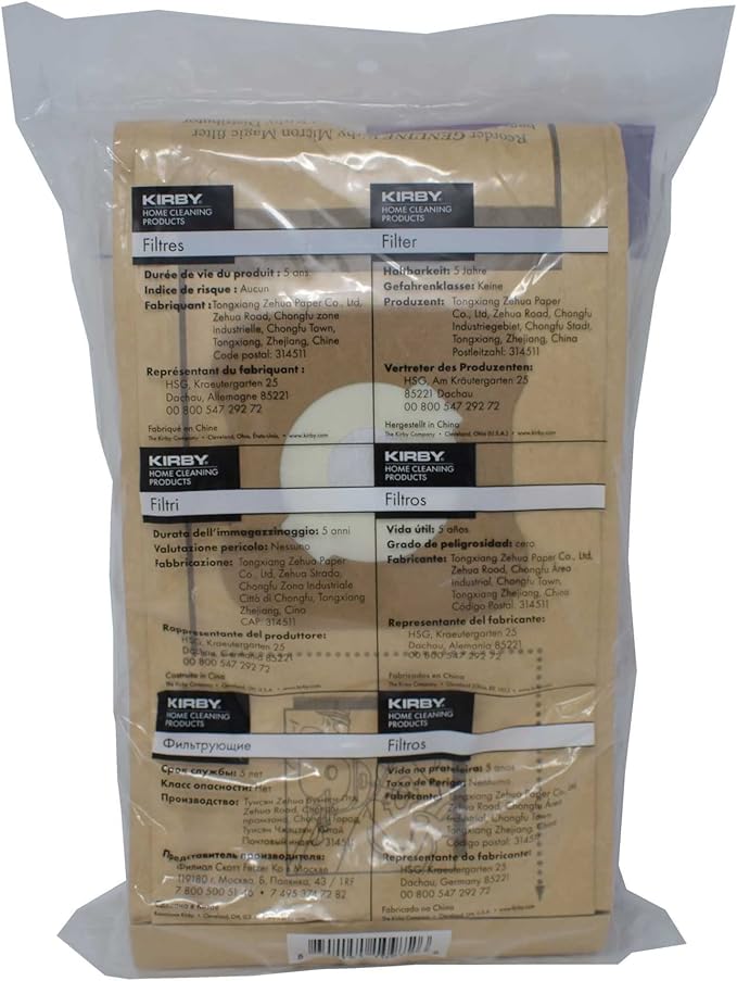 Kirby Part#197301 - Genuine Kirby Micron Magic Filtration Vacuum Bags Model G6 and Ultimate G (9 Bags & 1 belt)