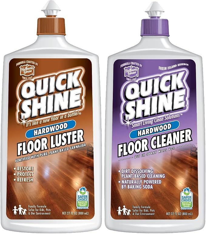 Quick Shine 2 Pack Smart Combo & Sustainable Hard Surface Floor Mop Refill Mop Pad Cover, 12" W x 6" D x 1/2" Thick