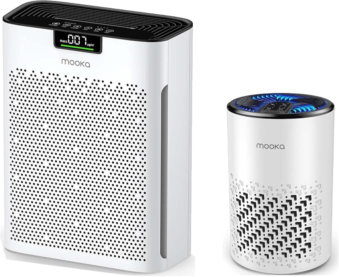 MOOKA 2 Air Purifiers KJ190H and KJ067L for Home Large Room 500ft² to 2200ft²