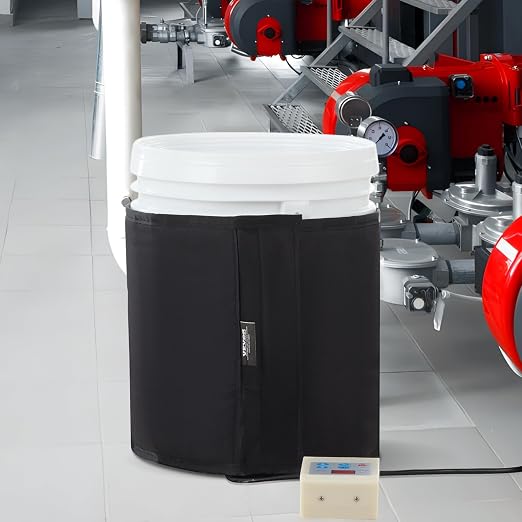 VEVOR Metal Drum Heater, 250 Watt, Pail Heating Band for 5 Gallon Barrel, 0-145℉ Adjustable Thermostat, Waterproof Oxford Fabric High Efficiency Grease Keg Heater,Tested to UL 499 Standard, FCC Listed