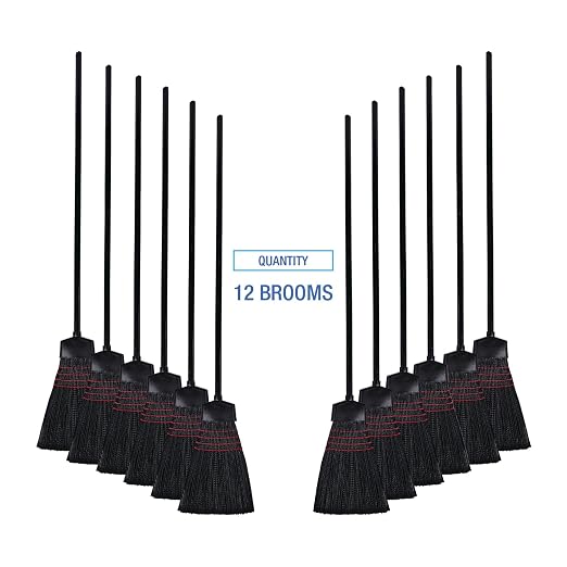 Boardwalk BWK916P Maid Broom, Plastic Bristles, Wood Handle, 54" Long (Case of 12)