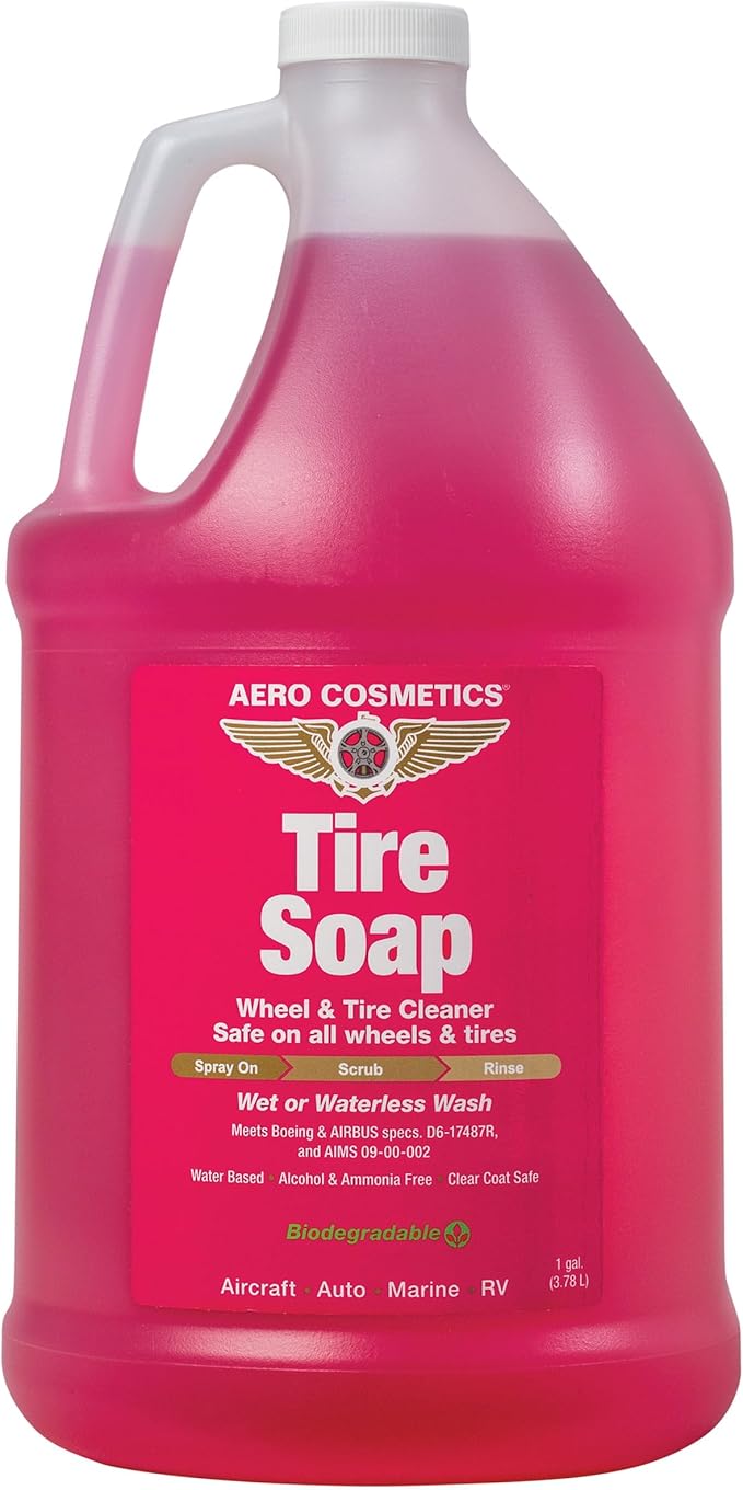 Aero Cosmetics Tire Soap and Degreaser, Remove Tire Dirt, Oil Residue, and More 1 Gallon
