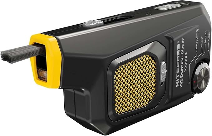 Nitecore BlowerBaby BB2 USB Rechargeable Electronic Air Duster Blower for Camera, Keyboard, Laptop Cleaning with Built-in LED, Include Cable Organizer
