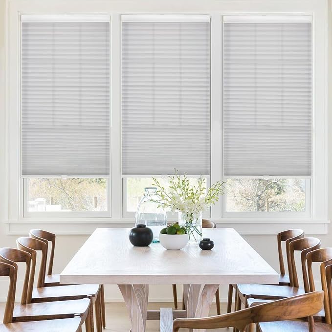 MYshade 1.5-Inch Cellular Cordless Light Filtering Shades, Honeycomb Window Blinds for Soft Daylight & Privacy, Thermal Insulation, Child Safe, Inside or Outside Mount (35" W x 72" H, Grey)