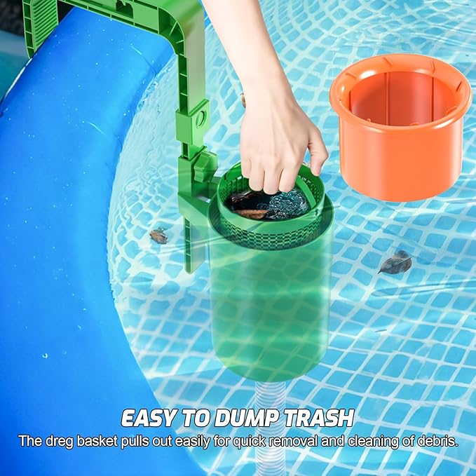 Above Ground Pool Skimmer, Adjustable Floating Pool Filter, above ground pool accessories for Inflatable Collar, Wall Mount &Floating Pool Surface Skimmer for Leaves,Auto Skimming Pool Surface Debris