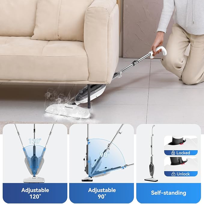 Steam Mop - All-in-one Detachable Floor Steamer with 11 Accessories, Multipurpose Steamer for Hardwood Floors, Clothes,Windows,Tiles,Carpet, Powerful Handheld Steam Cleaner for Home Use