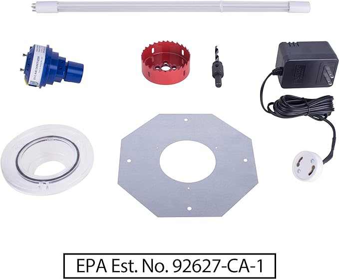 UV Light for AC System, Cleans HVAC Ducts and AC Coils of Bacteria, Germs, Mold and Allergens, Complete Unit, 50-BUVAS-E