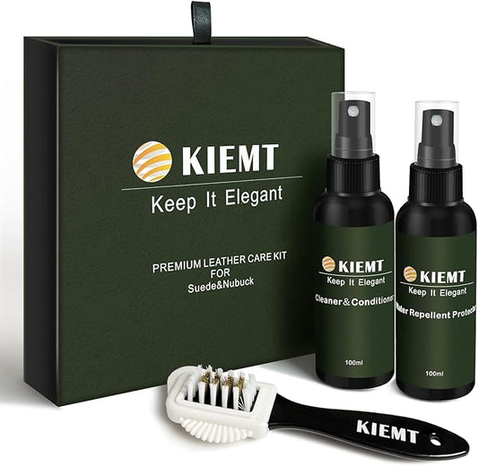 KIEMT Suede and Nubuck Cleaner Protector Spray Leather Cleaner and Conditioner for Sheepskin Sofa, Couch, Boot, Furniture