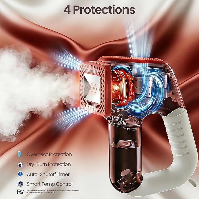 Vacuum Steamer for Clothes, 2000Pa&3600Pa Suction Handheld Clothes Steamer,2 in 1 Portable Travel Steamer for Clothes,Garment Steamer With 122ml Water Tank (for 110-120V) (Pearl White)