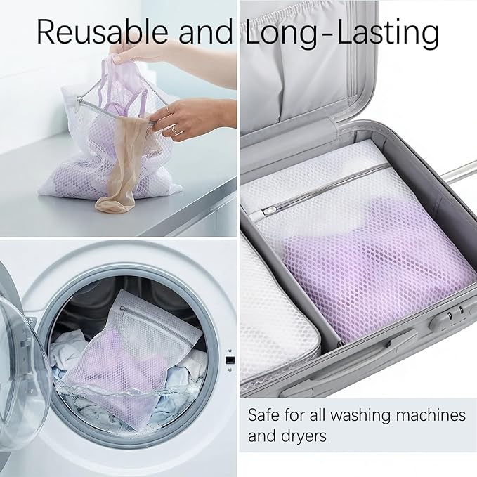 Mesh Laundry Bags for Delicates - 12x16/16x20/24x24 Inches Washing Bags for Bras, Lingerie, Socks, Baby Clothes, 3 sizes 16 Pack