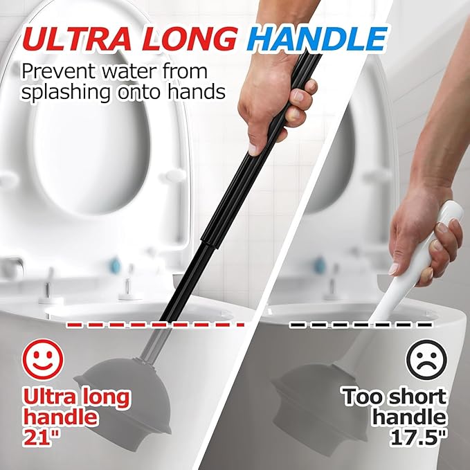 FORASTO 3Pack 3 in 1 Toilet Brush and Plunger Set,Toilet Bowl Brush Plunger Set,Toilet Brush Plunger Combo,Cleaning Brush,Cleaning Supplies, Crevice Cleaning Brush, Bathroom Cleaning Tools