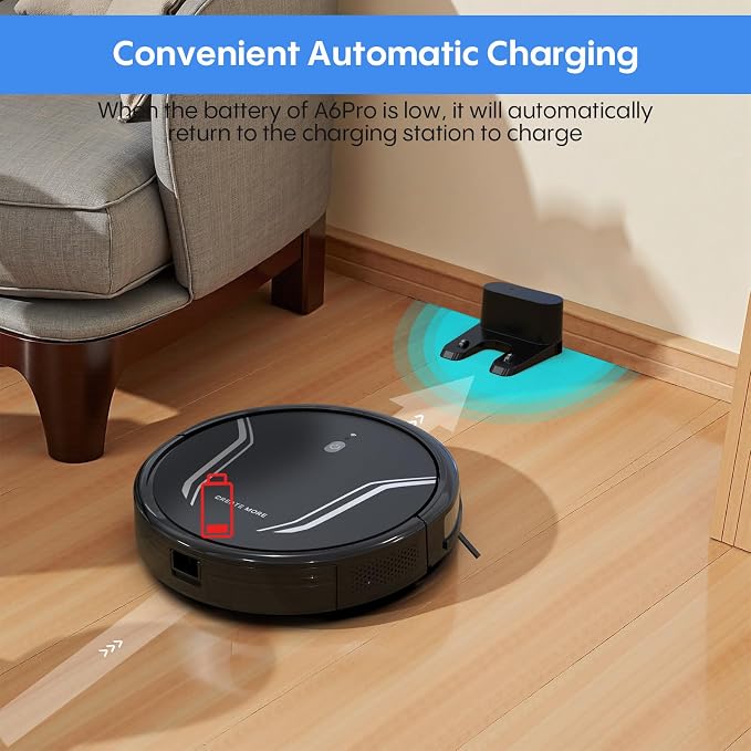 Bagotte Robot Vacuum and Mop Combo,5000Pa Suction Robotic Vacuums Cleaner, Low Noise, Self-Charger,2.4G WiFi/App/Alexa/Remote Control for Pet Hair,Hard Floor,Carpet