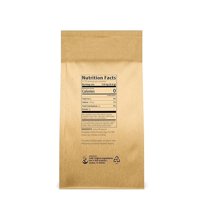 Pure Original Ingredients Sodium Bicarbonate (Baking Soda) (5 lb) Eco-Friendly Packaging, Always Pure, No Fillers Or Additives