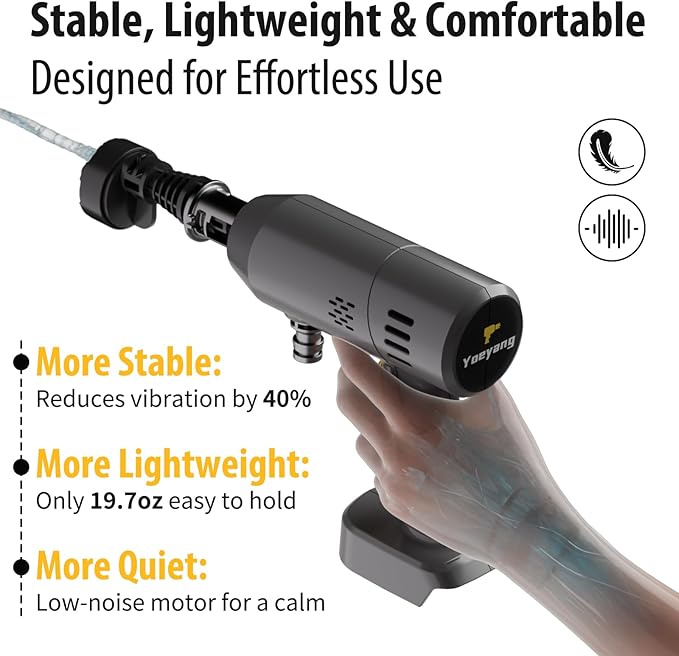 Yoeyang Portable Handheld Cleaning Tool, Lightweight Compact Spray Tool with 6-in-1 Nozzle for Car Patio Fence Window Garden Outdoor Use (Grey)
