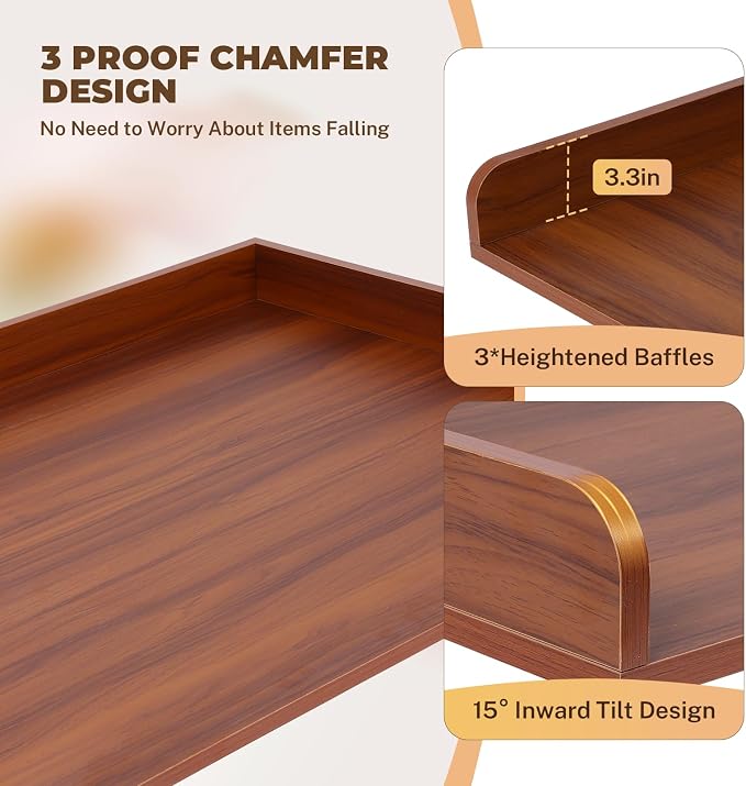 FAHKNS Washer Dryer Countertop - Wood Laundry Washer Dryer Topper with Anti-Slip Mat, 54" Width Waterproof Laundry Room Organization, Light & Save Space, Walnut