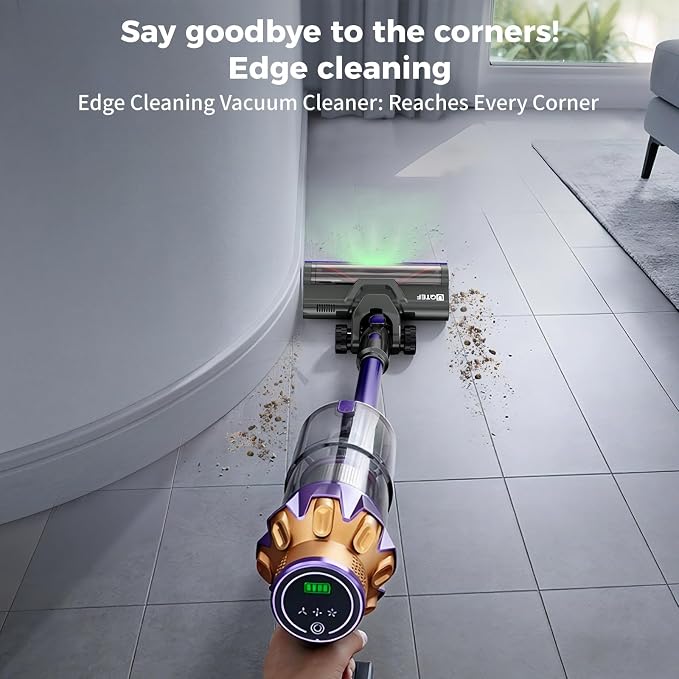 Cordless Vacuum Cleaner pet Hair, 600W 55kPa 70Mins Stick Vacuum Cleaners for Home with Pet Brush, Self-Standing and Touch Screen, Vacuum Cordless for Pet Hair