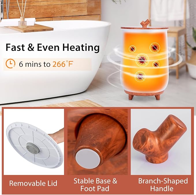 COSTWAY Bucket Style Towel Warmer, 23L Towel Warmer with 4 Heating Time & 3 Heating Temperature, Overheat Protection System, Fragrant Disc Holder, Towel Warmer for Bathroom, Hot Tub, Spa (Coffee)