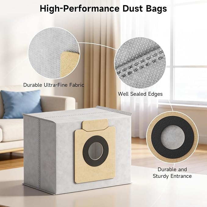 27PACK Accessories Kit for Eu-fy X10 Pro Omni, Replacement Parts, 1 Roller Brush, 6 HEPA Filters, 4 Mop Pads, 10 Side Brushes, 5 Dust Bags for Eu-fy Clean X10 Pro Omni Robot Vacuum