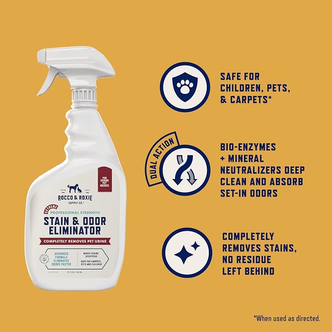 Rocco & Roxie Pet Extreme Stain & Odor Eliminator & Oxy Stain Remover Bundle