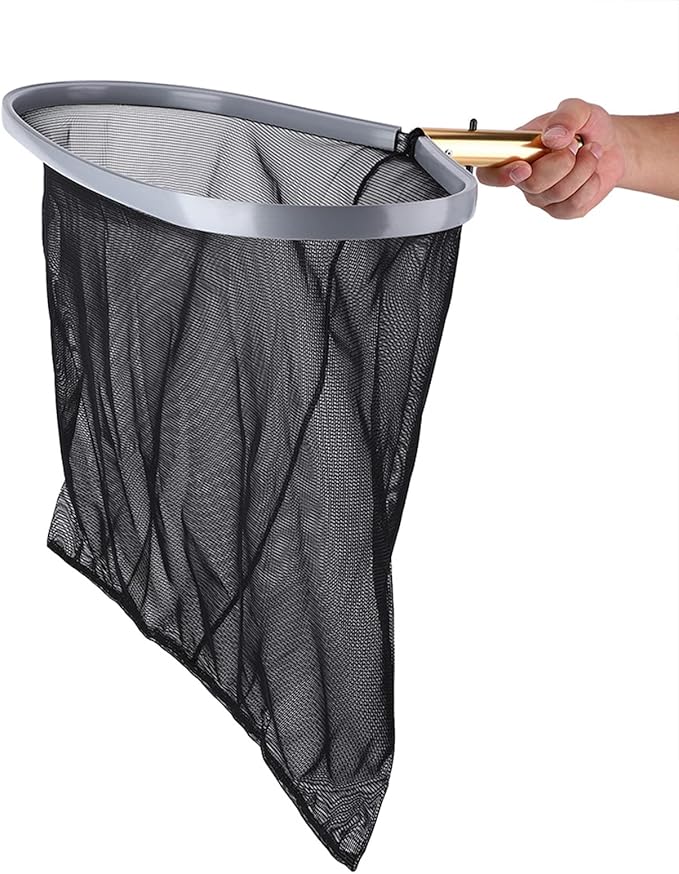 Swimming Pool Leaf Rake with Fine Mesh Frame Net, 9.6x18 Inch Cleaner for Ponds and Fish Tanks - Durable Heavy Duty Frame, Efficient Debris Removal for Pools and Hot Tubs