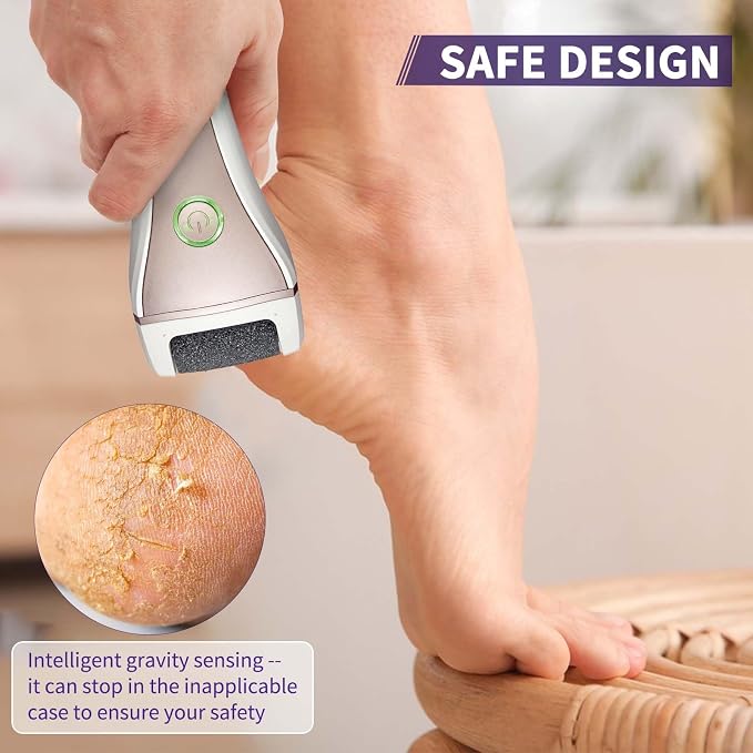Electric Foot Callus Removers Rechargeable, Portable Electronic Foot File Pedicure Tools, Electric Callus Remover Foot Scrubber Kit, Professional Foot Care Ideal Gift for Dead, Hard Cracked Dry Skin