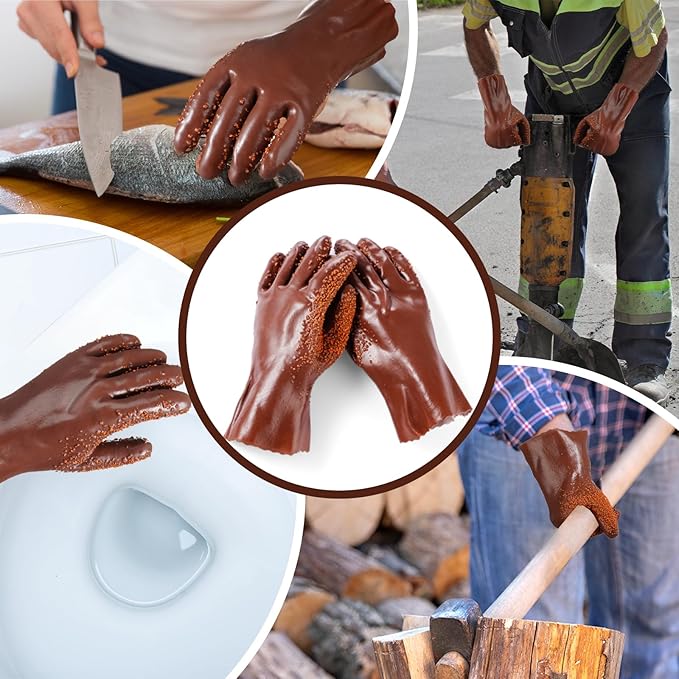 5 Pairs Sewer Snake Glove PVC Non Slip Sewer Gloves Drain Cleaning Glove Plumbing Tools for Professional Plumber