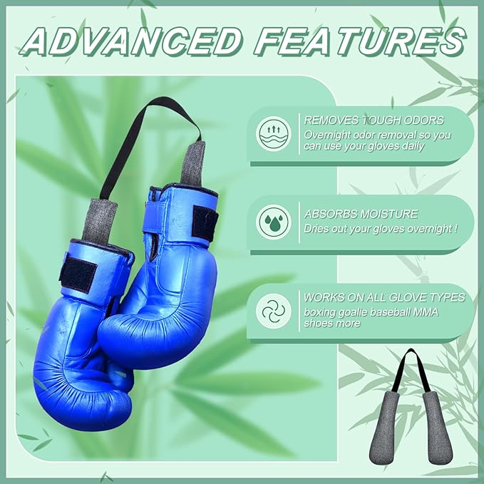 Timgle 2 Pcs Boxing Glove Deodorize Boxing Gear Odor Eliminator Bamboo Charcoal Deodorizer Boxing Glove Hockey Bowling Odor Eliminator Moisture Absorbing Sports Equipment for Bags Sports Gear