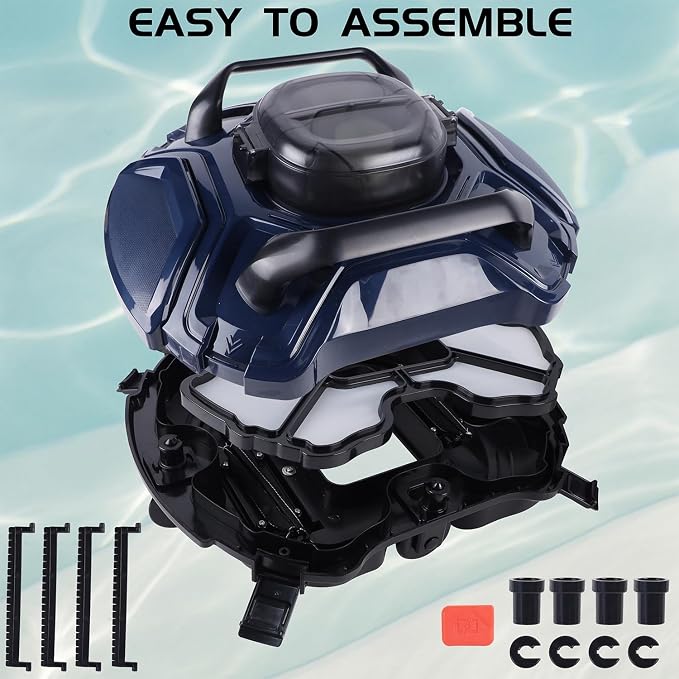 yosager Cordless Robotic Pool Cleaner, Cordless Automatic Pool Vacuum Lasts 90 Mins Runtime with Rechargeable Battery, Robotic Pool Vacuum Automatic Cleaning, Dual-Motor, for Above/In Ground Pools