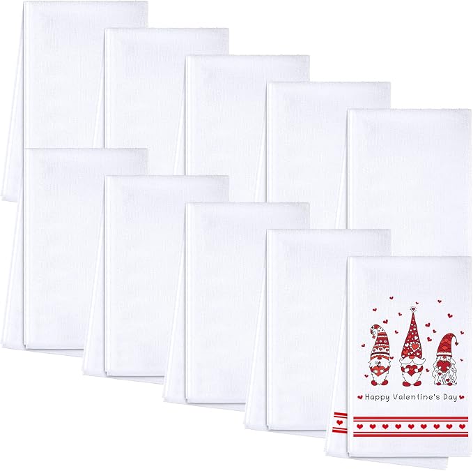 Patelai 10 Pieces Sublimation Dishtowel Absorbent Multi Purpose Kitchen Dish Towels Blank DIY Dishcloth Bathroom Towel for Fall Christmas Kitchen Home Decor,16 x 24 Inch