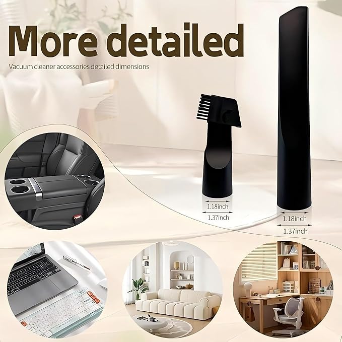 13-Piece 1 1/4 Inch(32mm) Vacuum Attachments Cleaning Kit with Dryer Lint Vac Attachment/Vacuum Floor Brush/Flexible Crevice Tool