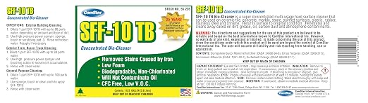 SFF-10 TB, 1 Gallon, Heavy-Duty, Exterior Body Cleaner & Iron Stain Remover for Trains, Buses, Removes Away All Oxidation & Rust Stains, Grease, Oil, Carbon, Deodorizes, Made in USA (55-226)