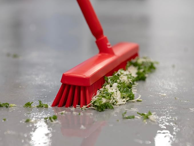 Vikan 31955 24" Heavy-Duty Push Broom, Soft/Stiff, White