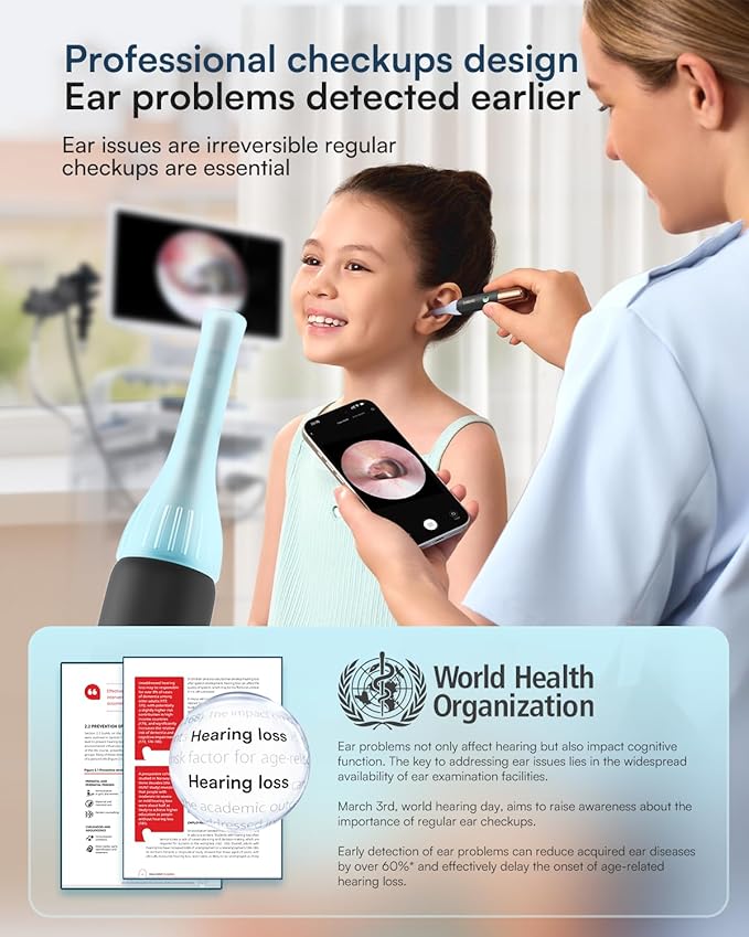 Bebird Earsight Ultra Ear Wax Removal Kit,2K HD Visual Ear Cleaner with Camera,FSA/HSA Eligible Flexible Ear Camera with 90-Minute Battery & Enhanced Light,Ear Cleaning Tool for Adults & Kids