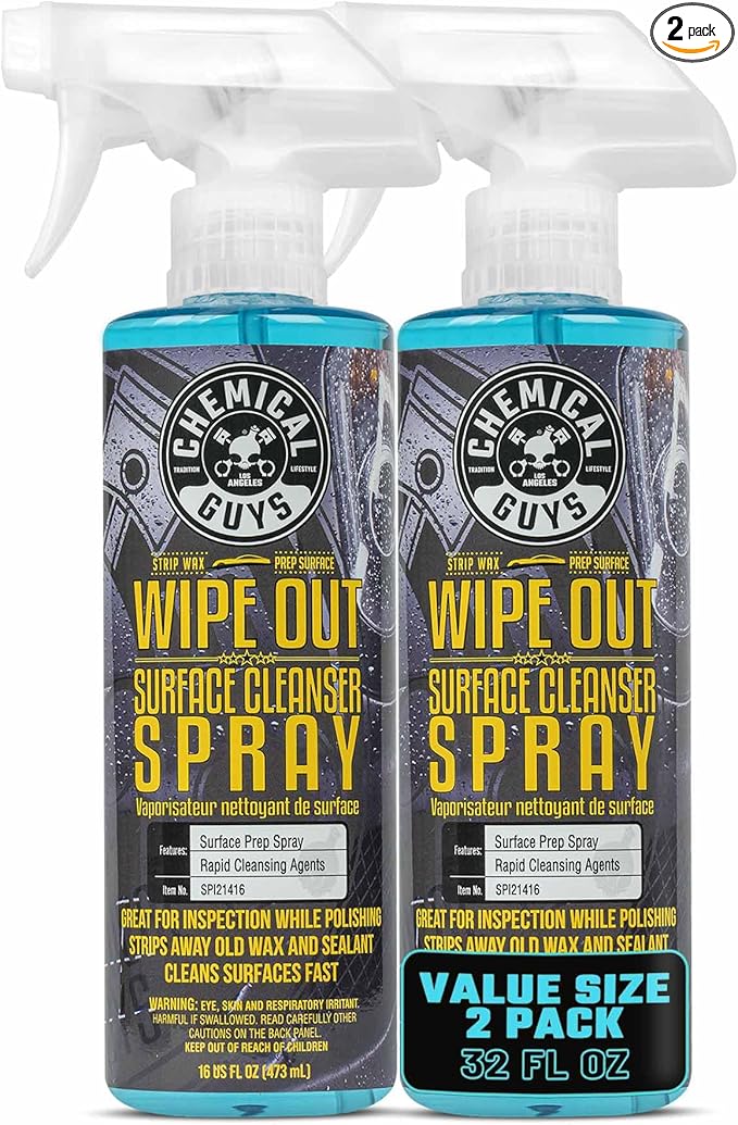 Chemical Guys Wipe Out Surface Cleanser Spray (2 x 16 Fl Oz) – Panel Prep Spray for Removing Polish Residue, Oils & Contaminants Before Coating
