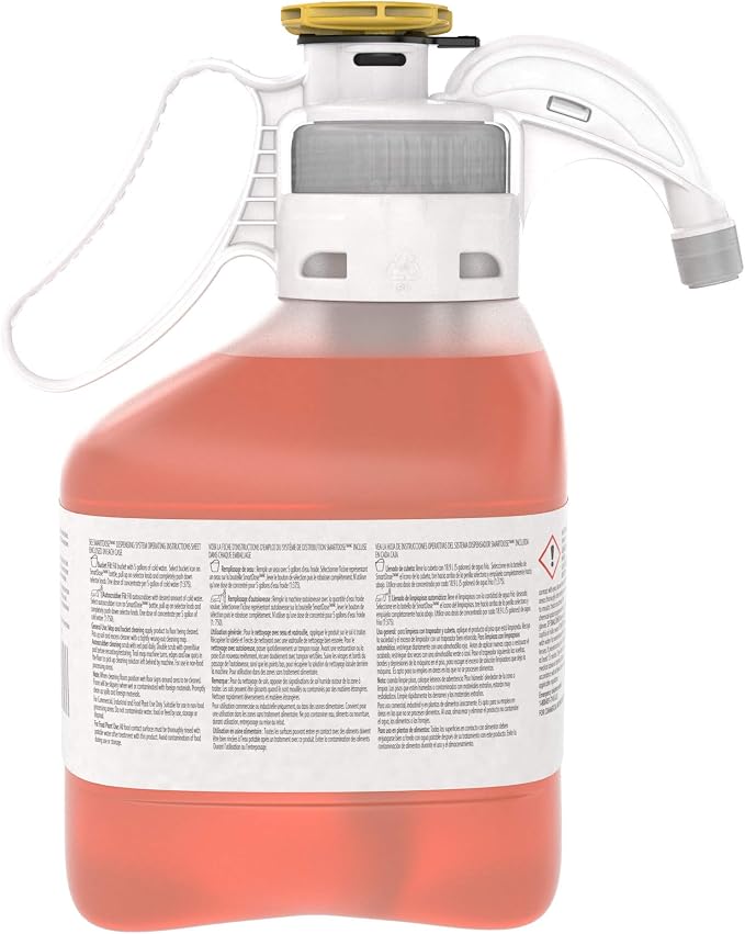 Diversey Stride Citrus Neutral Cleaner, SmartDose, 1.4 Liter | Low Foam, No Rinse, Film Free, Hard Surface Cleaner, Floor Care, Citrus Scent