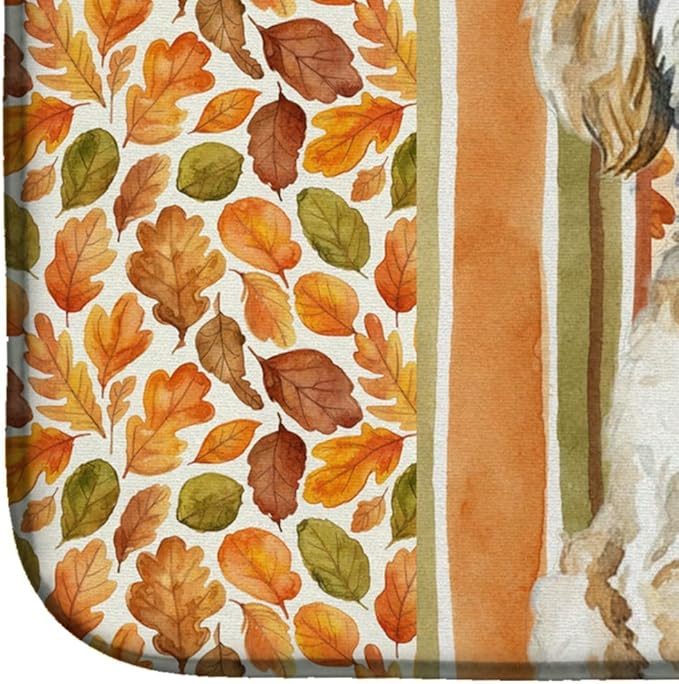 Caroline's Treasures Maltipoo Heirloom Fall Dish Drying Mat Absorbent Dish Drying Mat Pad for Kitchen Counter Dish Drainer Mat for Countertop, 14 x 21", Multicolor