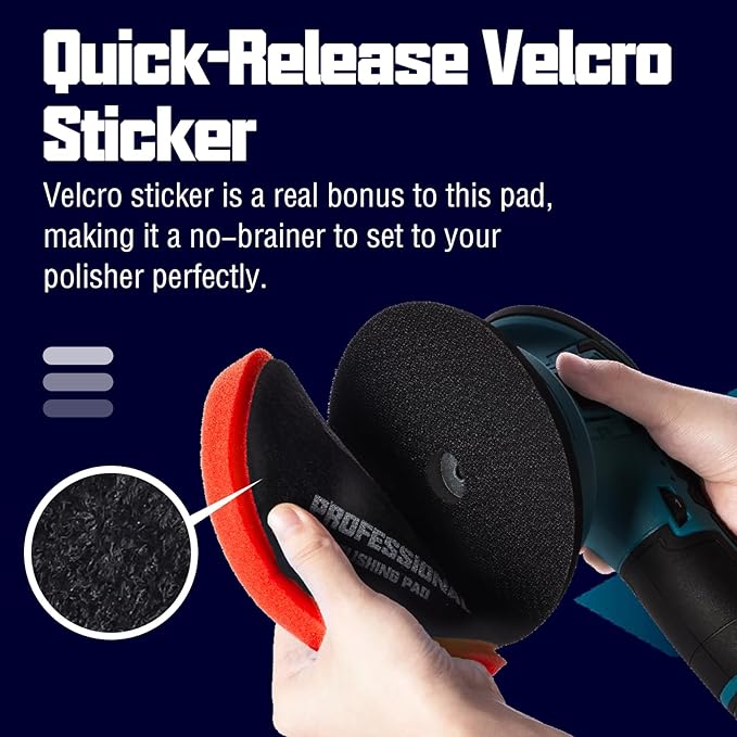 3 Pcs Buffing Pads, Red Finish Polishing Pad, 5.5 Inch Face for 5 Inch 125mm Backing Plate Compound for Car Buffer Polisher Compounding, Polishing & Waxing