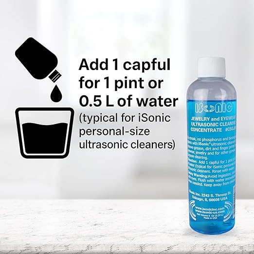 iSonic® Ultrasonic Jewelry Cleaner D2840 with Cleaning Solution Concentrate CSGJ01, 110V
