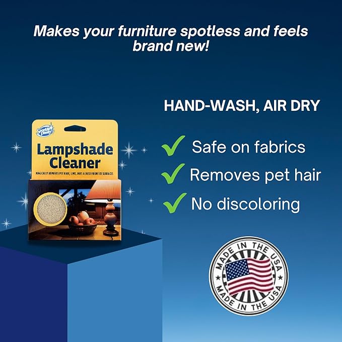 Sparkle Plenty Lampshade Cleaner - Dry Magic Dust Sponge for Lamp Shade - Dry Dusting Sponge Scrub for Fabric & Window Blinds - Effortless Duster Upholstery Cleaner for Furniture & Surfaces (2 Pack)