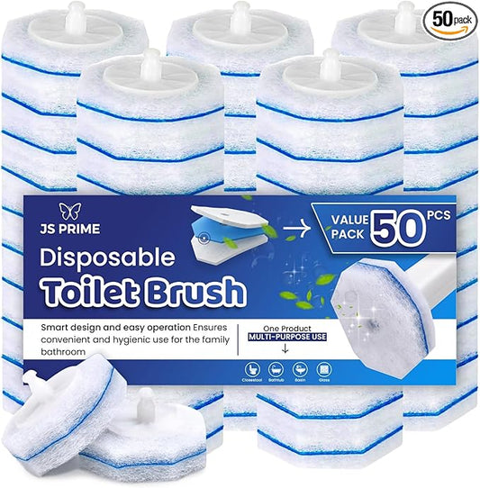 50 Count Toilet Wand Refills for Clorox Toilet Wand, 5X Cleaning Power, Replacement Heads for Clorox Wand, High-Density Disposable Brush Scrubber - No Falling Apart, Fresh Fragrance