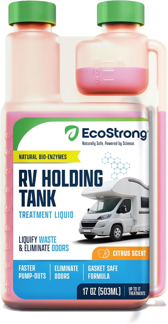Eco Strong RV Toilet Treatment | RV Black Tank Treatment | RV Holding Tank Digestor, Odor Eliminator, and Cleaner | Perfect for Campers, RVs, Boats, 17 Treatments, Citrus