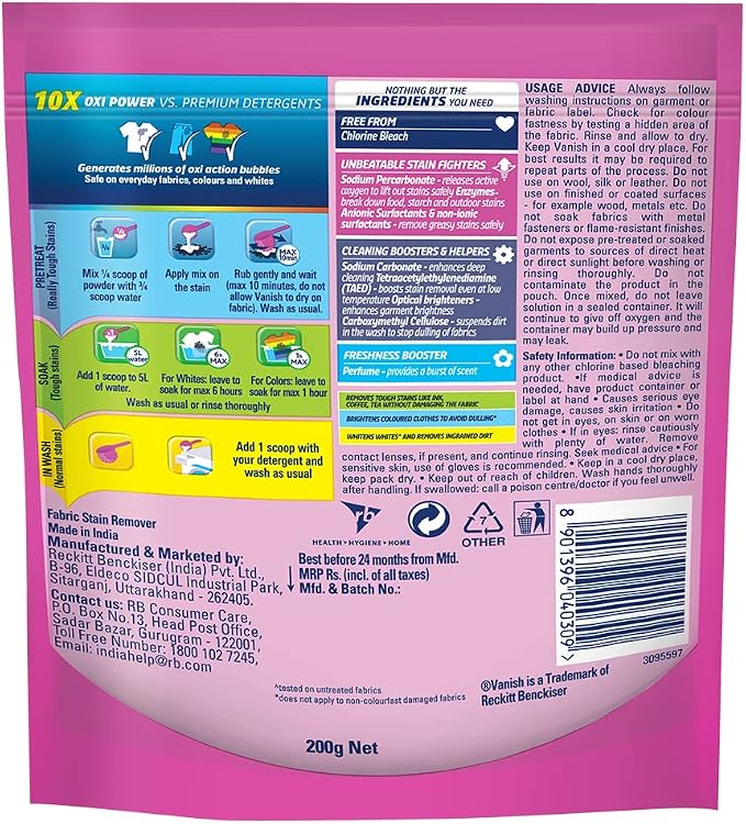 Vanish oxi Action Stain Remover Powder - 200 g