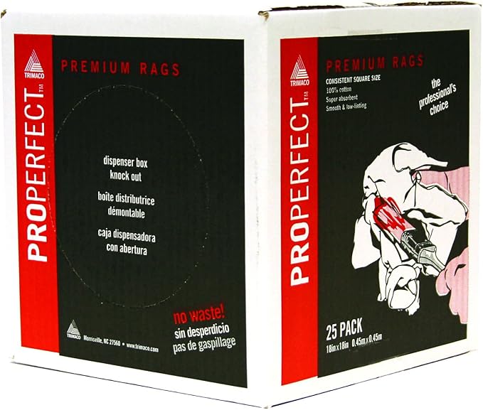 Trimaco ProPerfect Wiper, 18-inch x 18-inch, 25 per box