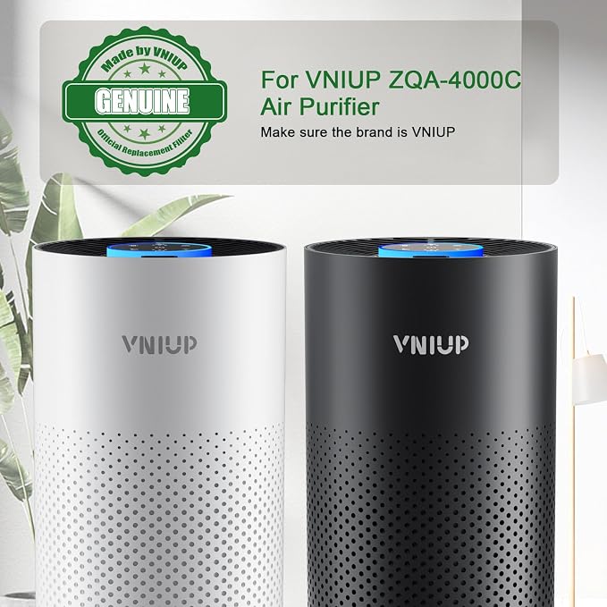 Black Air Purifier+2 Pack Replacement Filter, VNIUP H14 True Air Filter Cleaner for Bedroom with Fragrance Function, with Sleep Mode& Light Mode Air Cleaner for Pet Dander Odor Dust Smoke