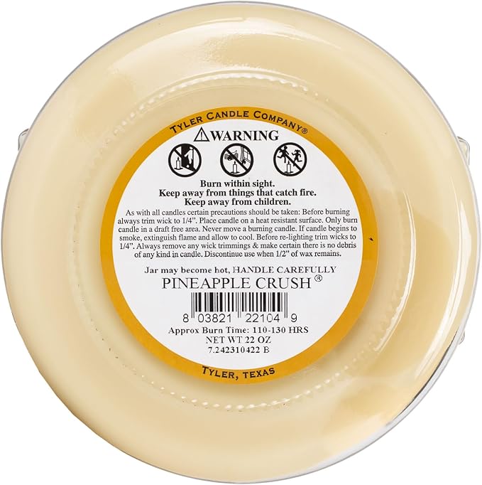 Prestige Collection 22oz Two Wick Tyler Candle - Pineapple Crush Scent,Neutral,22 Oz.