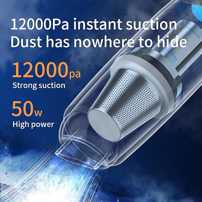 OOYY Car Vacuum Cleaner, 2-in-1 Vacuum Cleaner, Portable mini Cordless Vacuum Cleaner with Blowing and Inflating Functions, Suitable for Home and car use.